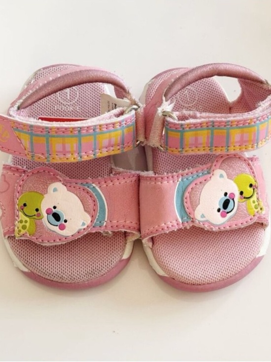 Fisher-Price Other - 90s Y2K Vintage Fisher Price Infant Footwear Pink Bear Plaid Size US 1